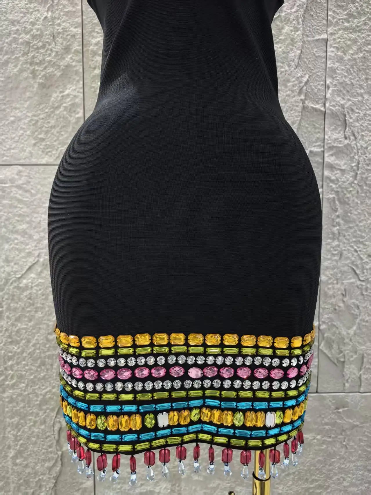 Gem Embellished Bodycon Dress - Festigal
