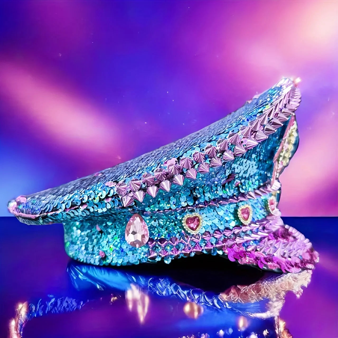 Rhinestone Spiked Steampunk Hat - Festigal