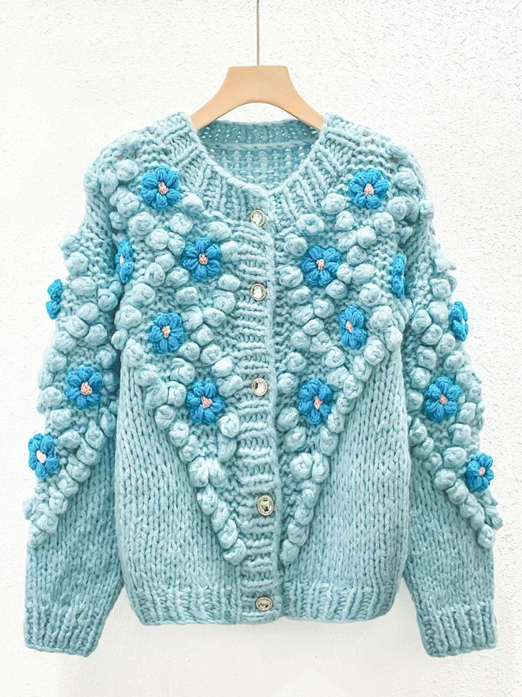 Crochet Flower Mohair Cardigan