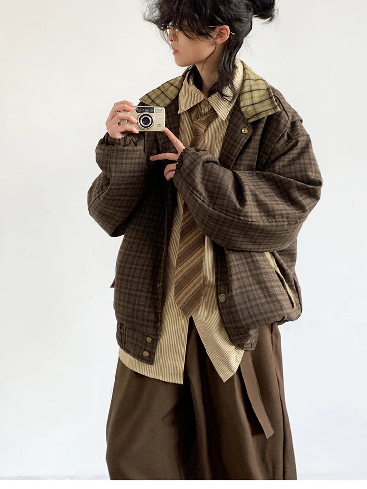 Men's Patchwork Plaid Jacket