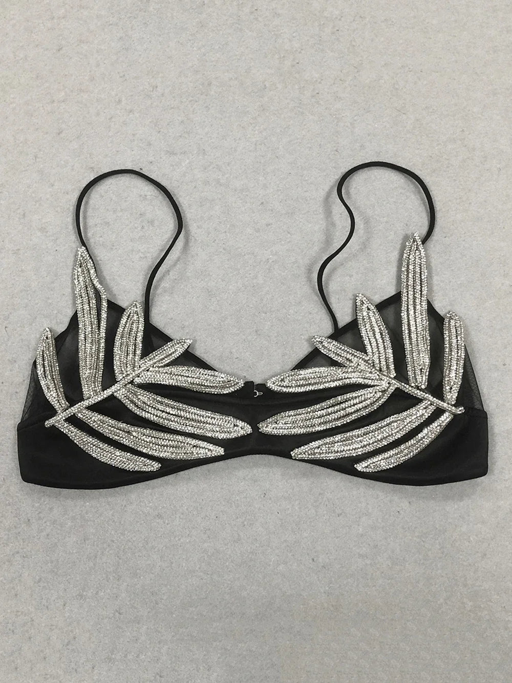Leaf Rhinestone Bra - Festigal