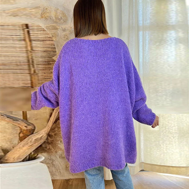 Oversized Peace & Love Knitted Sweater - Festigal