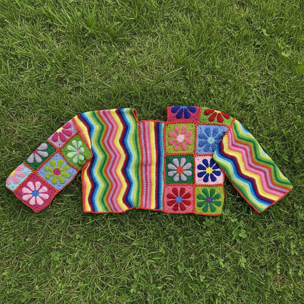 Hippy Flower Patchwork Cardigan