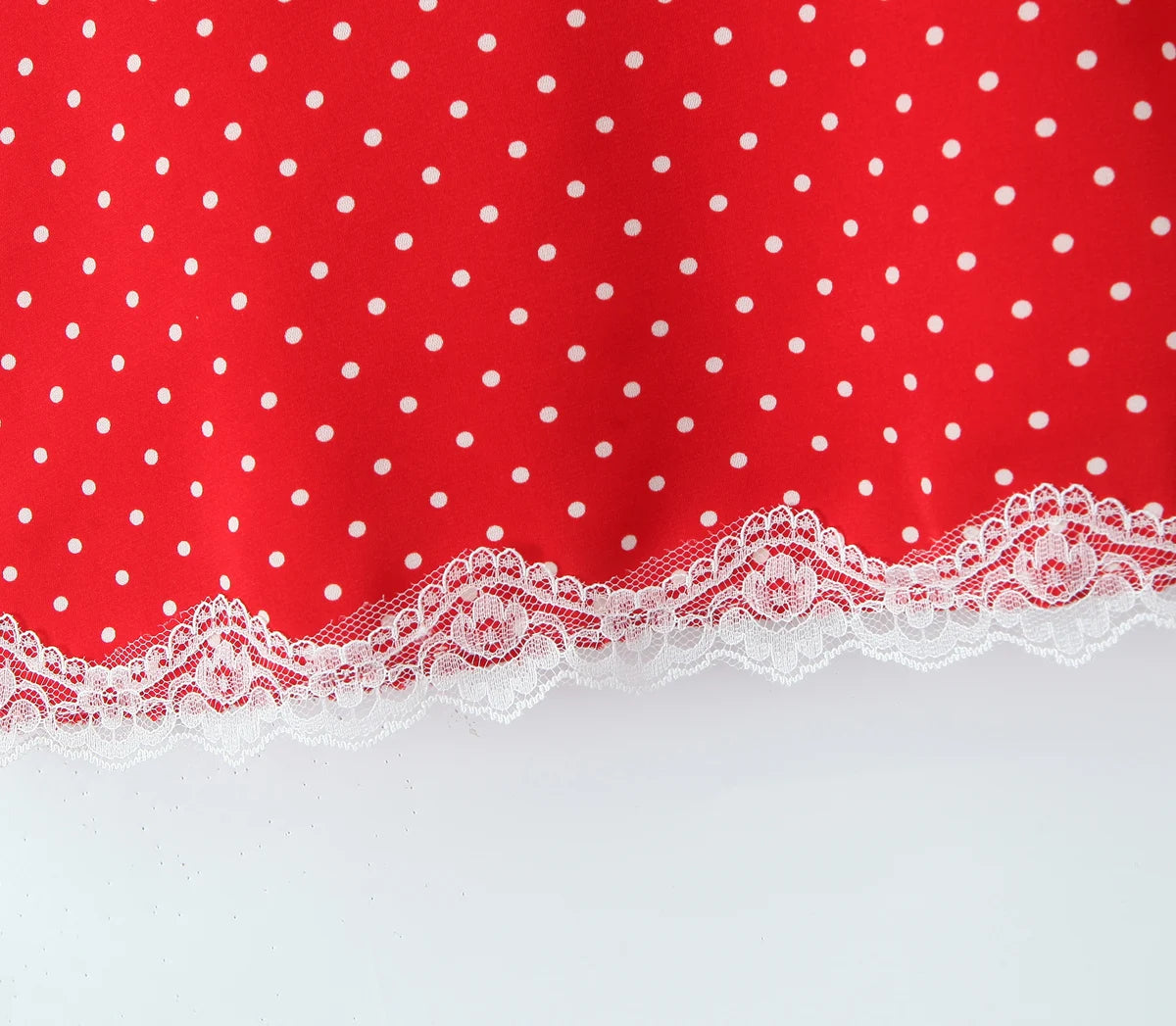 Polka Dot Lace Trim Dress - Festigal