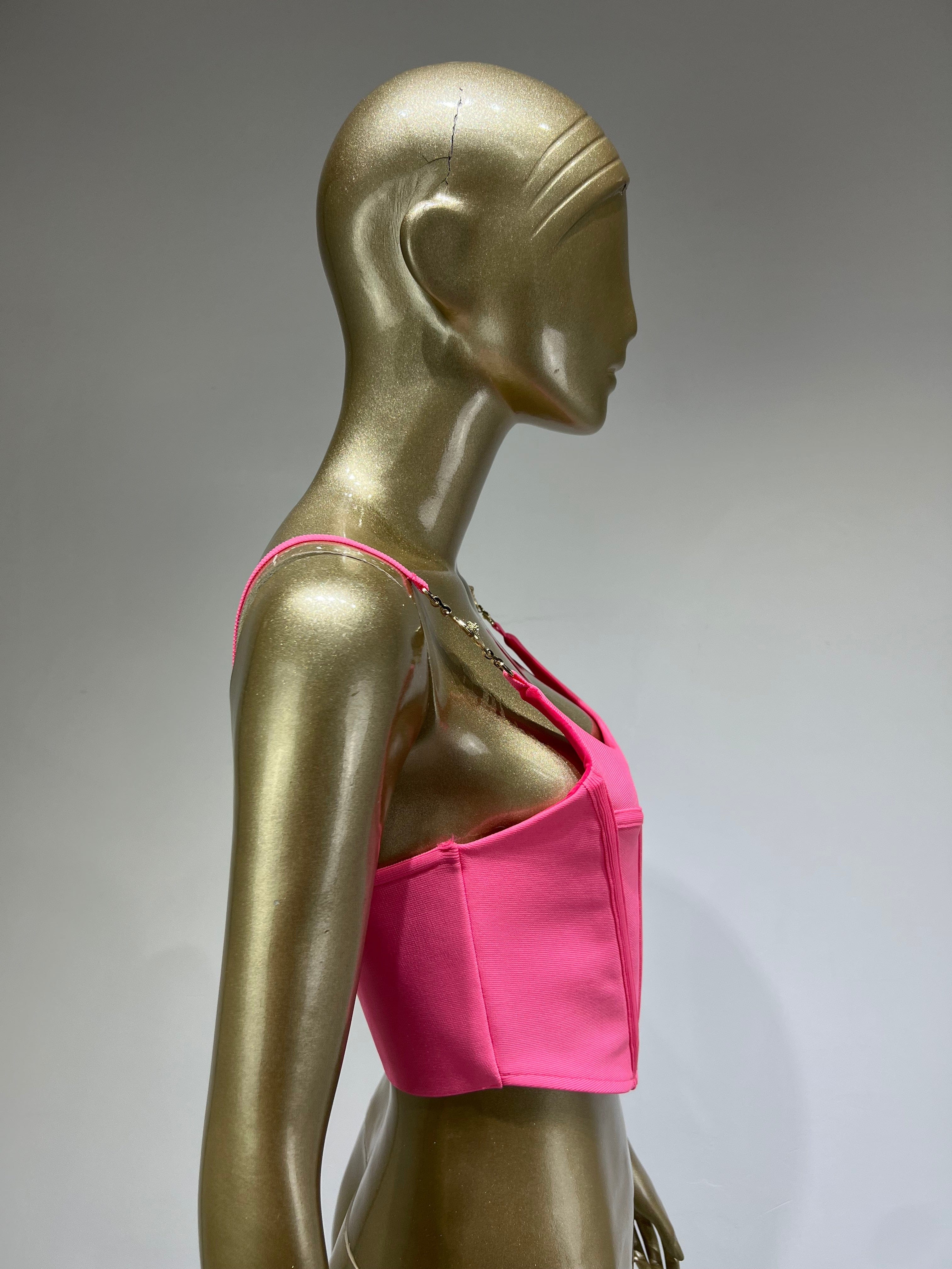 Gwen Pink Crop Corset - Festigal