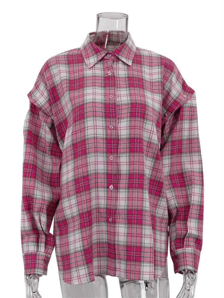 Pink & White Plaid Shirt - Festigal