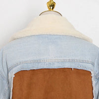 Unique Mixed Up Style Lambswool Denim Jacket - Festigal
