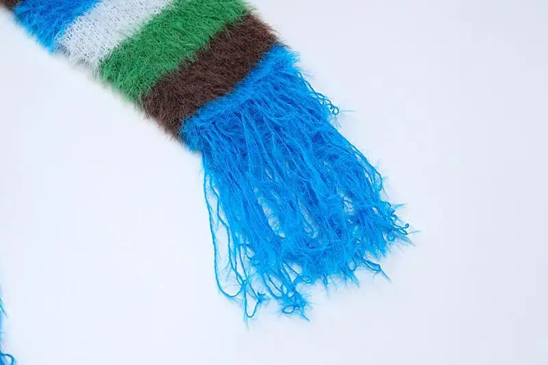 Unusual Slash-Neck Tasselled Cardigan - Festigal