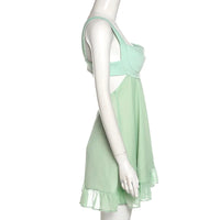 Mint Cut Out Ruffle Dress