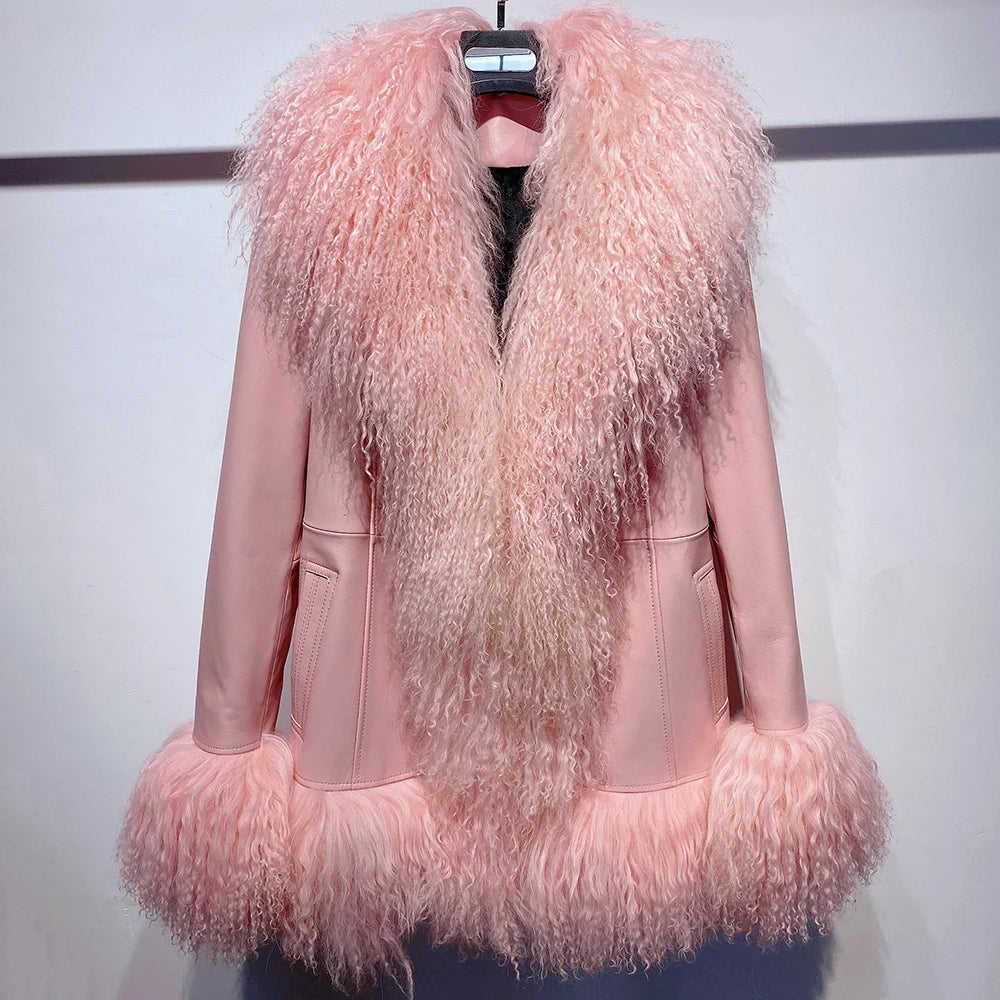 Suede Mongolian Fur Jacket