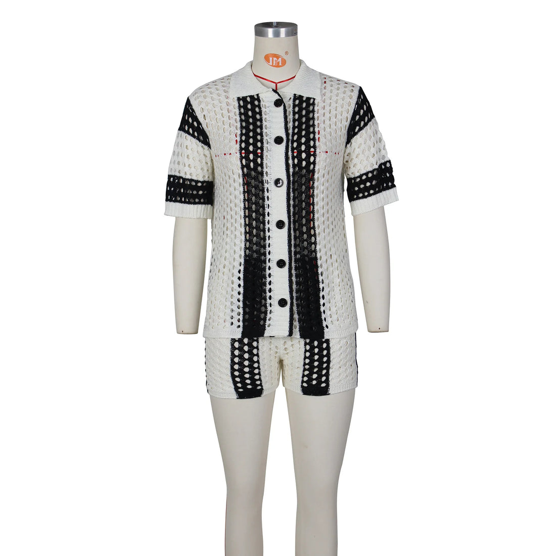 Striped Hollow Out Two-Piece Set - Festigal