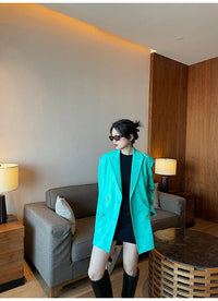 Crocodile Faux Leather Blazer