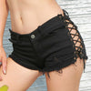 Lace Up Denim Shorts - Festigal