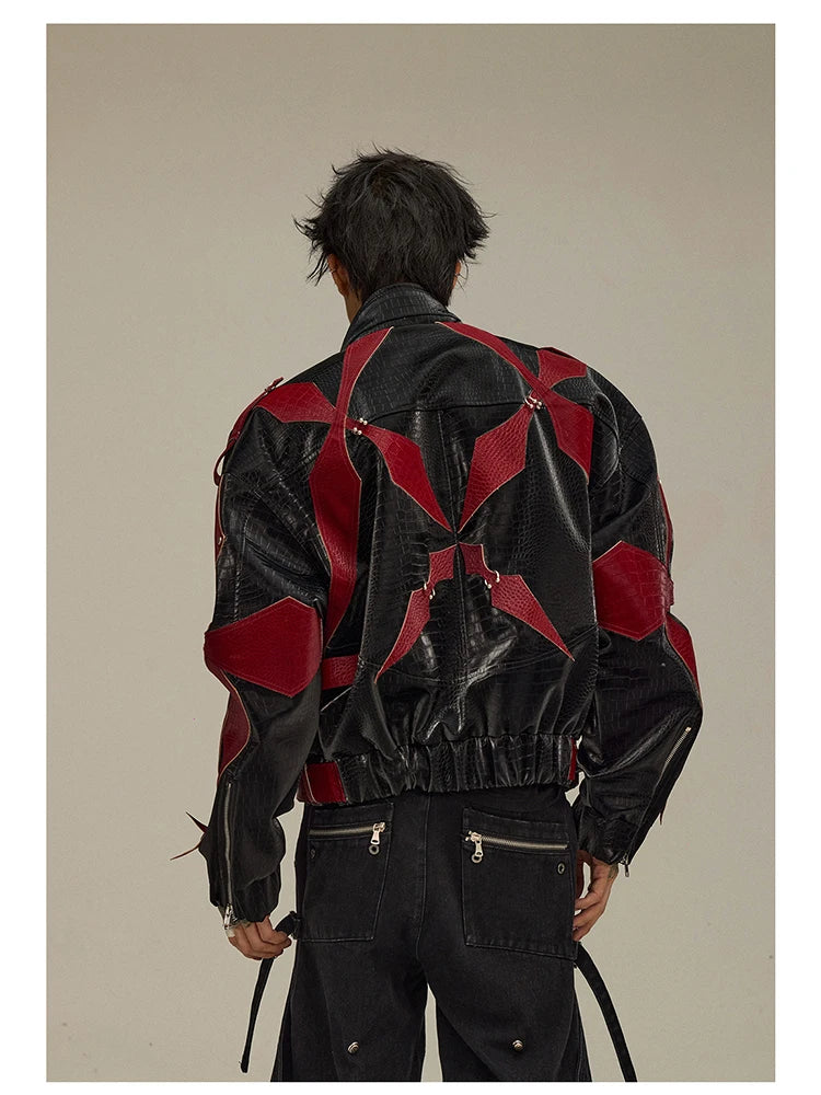 Mens Crocodile Faux Leather Jacket