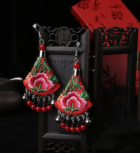 Bohemian Floral Beaded Tassel Earrings - Festigal