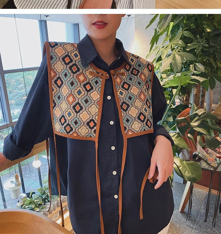 Embroidered Cropped Waistcoat - Boho Festival Layer