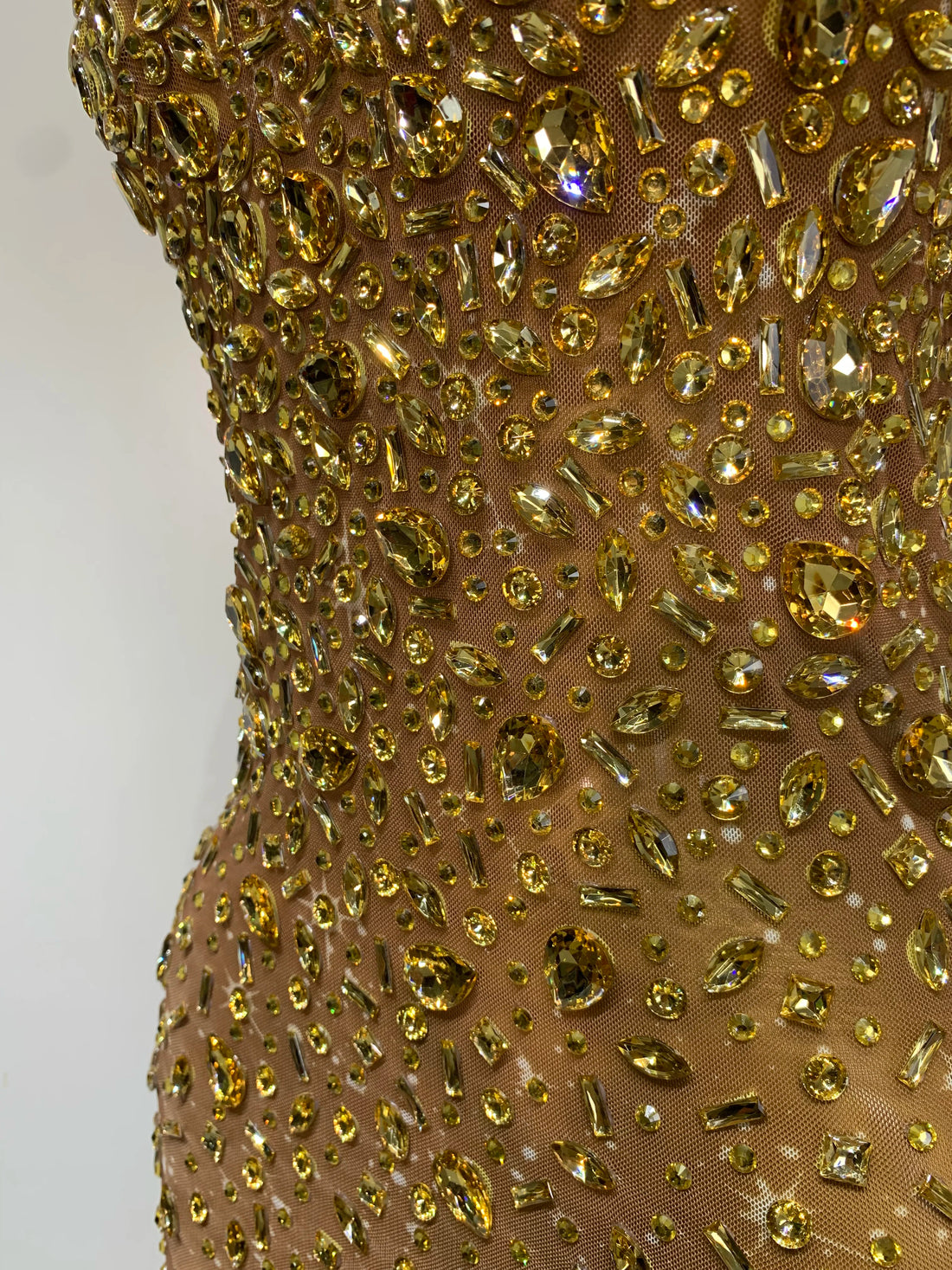 Rhinestone Mesh Maxi Dress