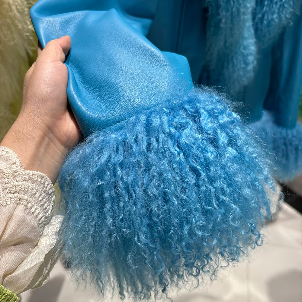 Suede Mongolian Fur Jacket