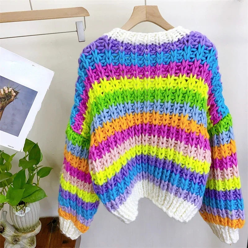 Rainbow Chunky Knit Sweater