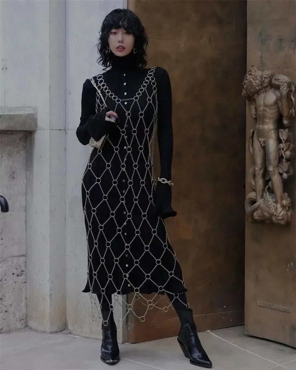 The Hollow Out Chain Dress - Festigal