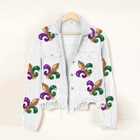 Floral Corduroy Casual Ripped Bomber Shirt -Jacket - Festigal