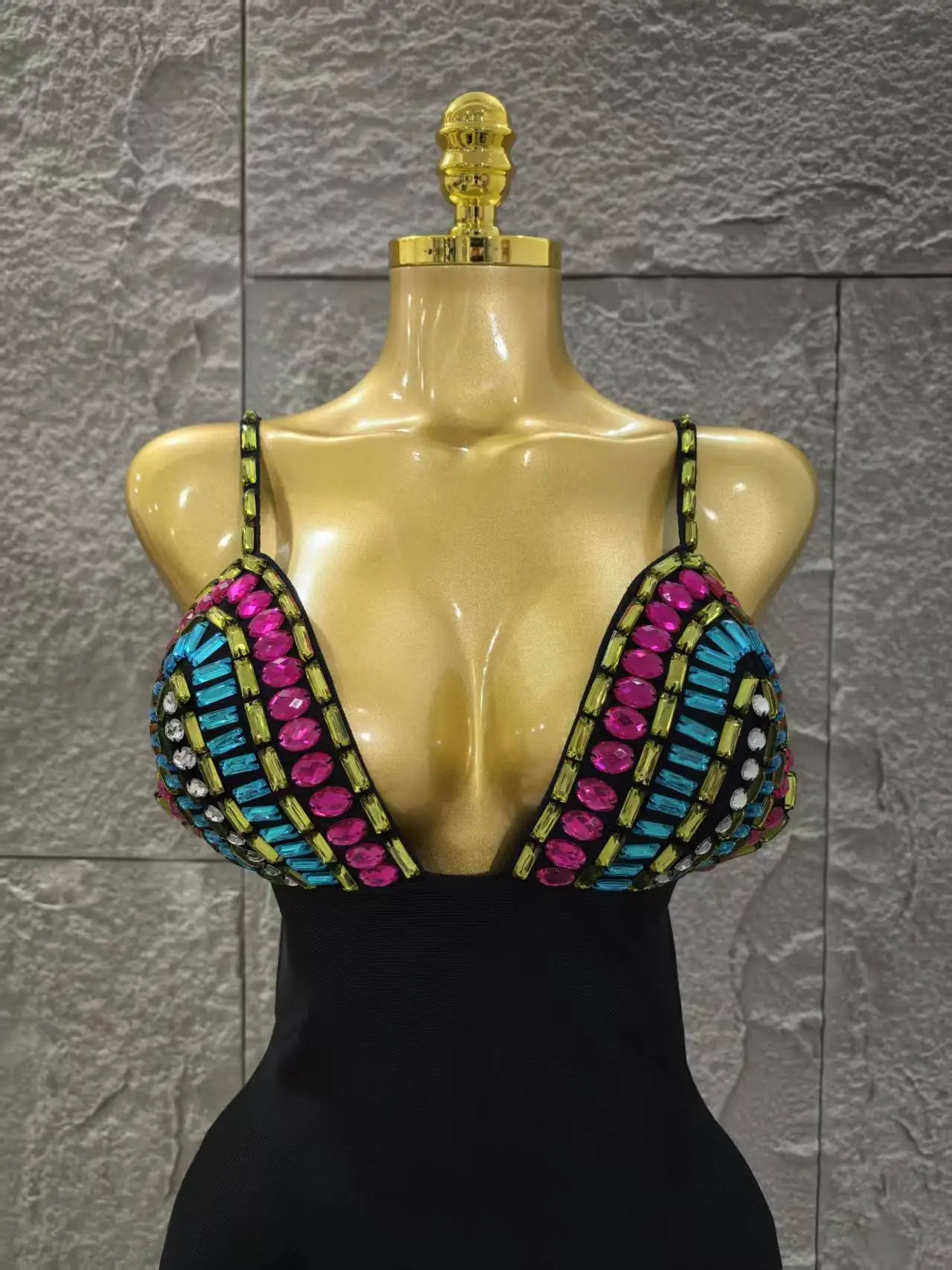 Gem Embellished Bodycon Dress - Festigal