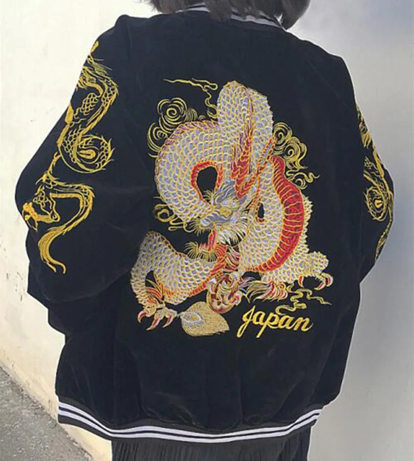 Men's Embroidered Japanese Dragon Jacket - Festigal