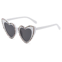 Heart Shaped Rhinestone Sunglasses - Festigal