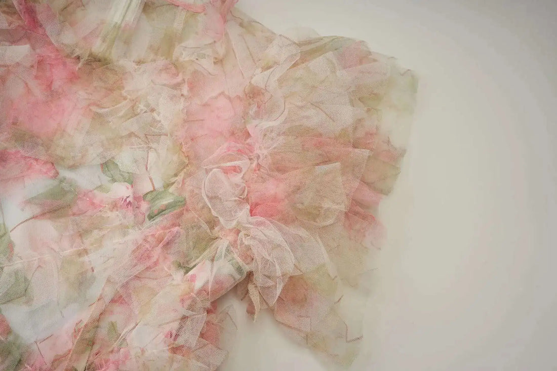 Floral Ruffled Embroidered Maxi Dress