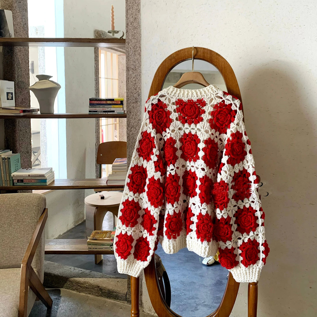 Crochet 3D Flower Cardigan