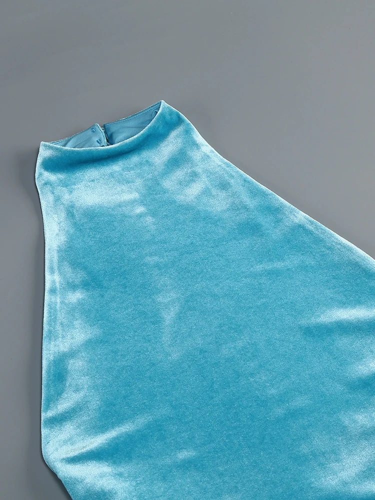 Velour Rope Tassel Maxi Dress