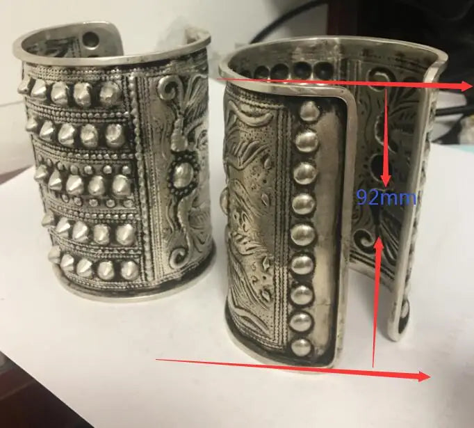 2 x Tibetan Floral Carved Bracelets - Festigal