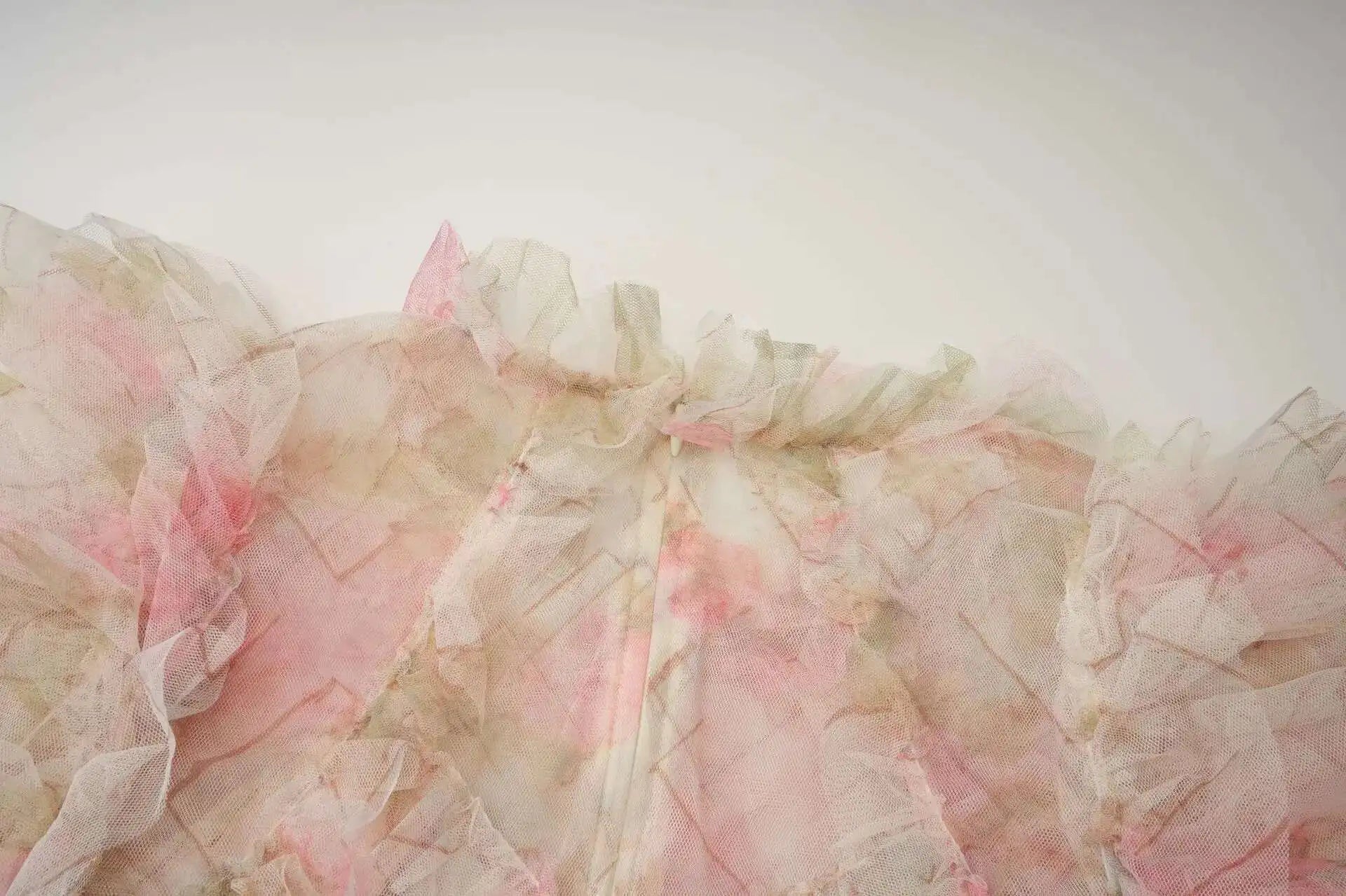 Floral Ruffled Embroidered Maxi Dress