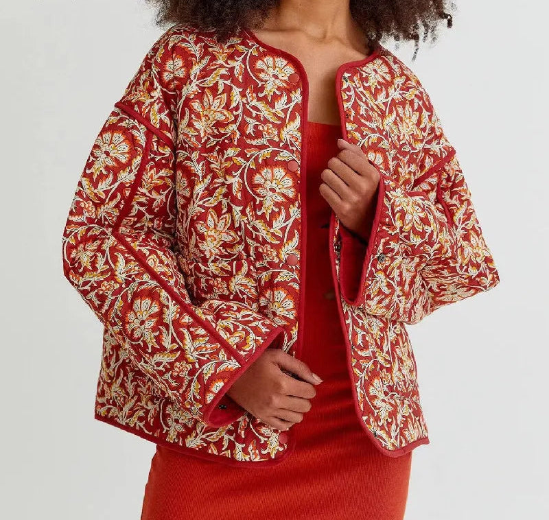 Quilted Paisley Ethnic Jacket - Festigal