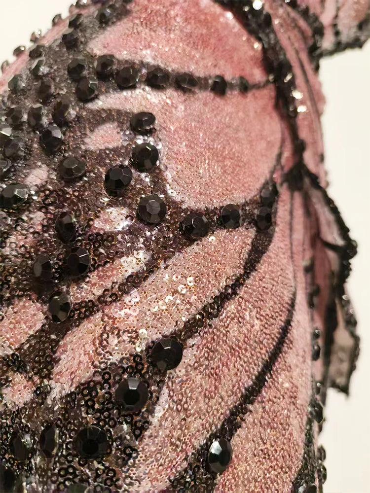 3D Butterfly Wing Asymmetrical Dress