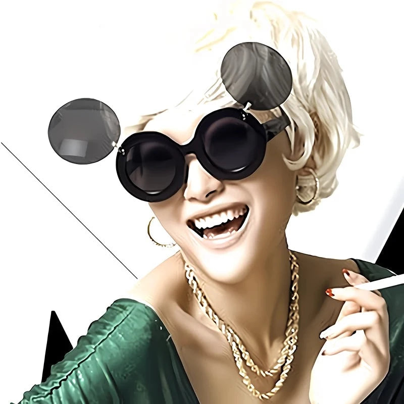 Lady Gaga Circular Flip Sunglasses - Festigal