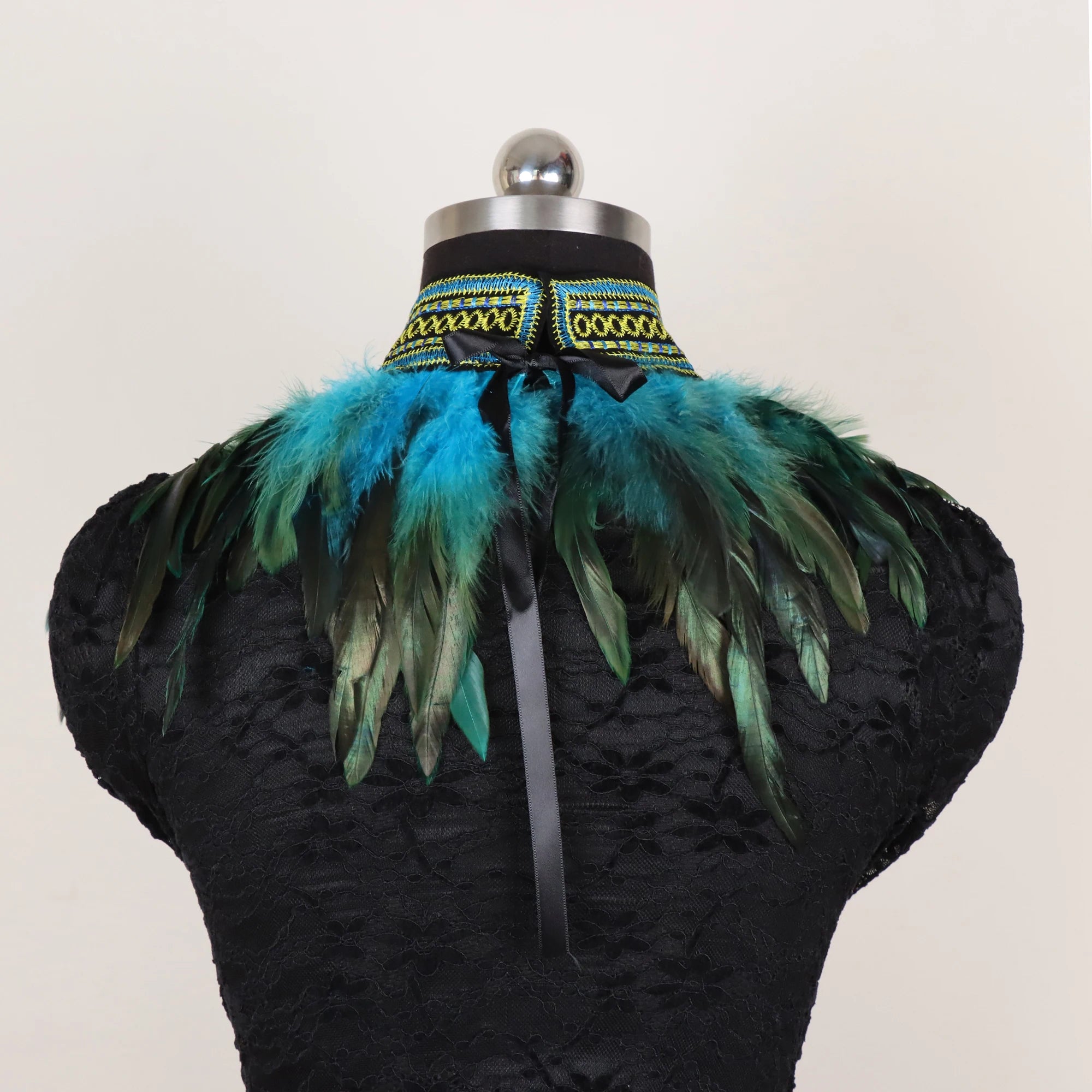 Men's Feather Embroidered Shawl - Festigal