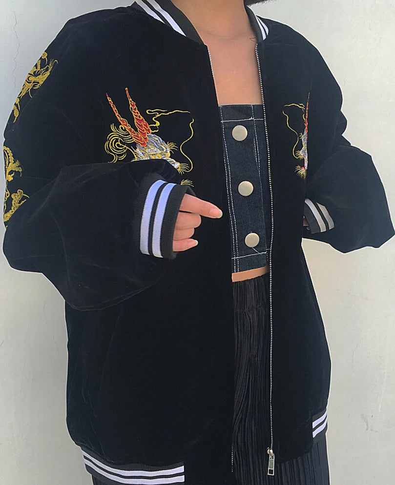 Men's Embroidered Japanese Dragon Jacket - Festigal