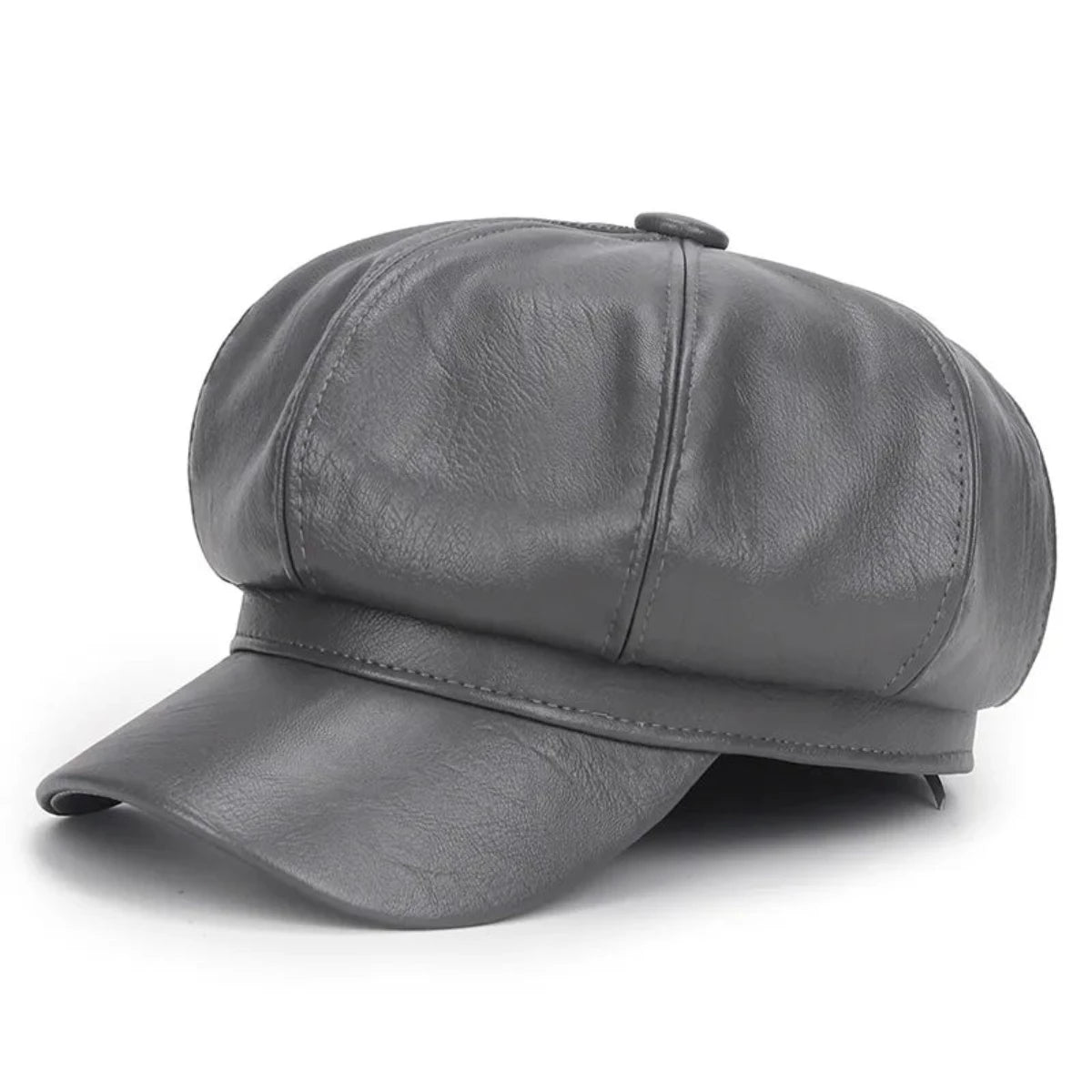 Faux Leather Adjustable Beret Cap - Festigal