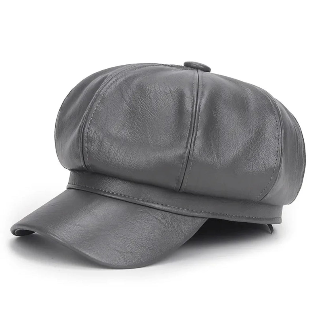Faux Leather Adjustable Beret Cap - Festigal