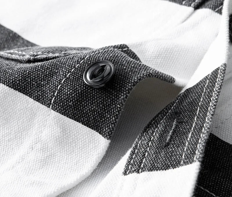 Monochrome Striped Canvas Jacket