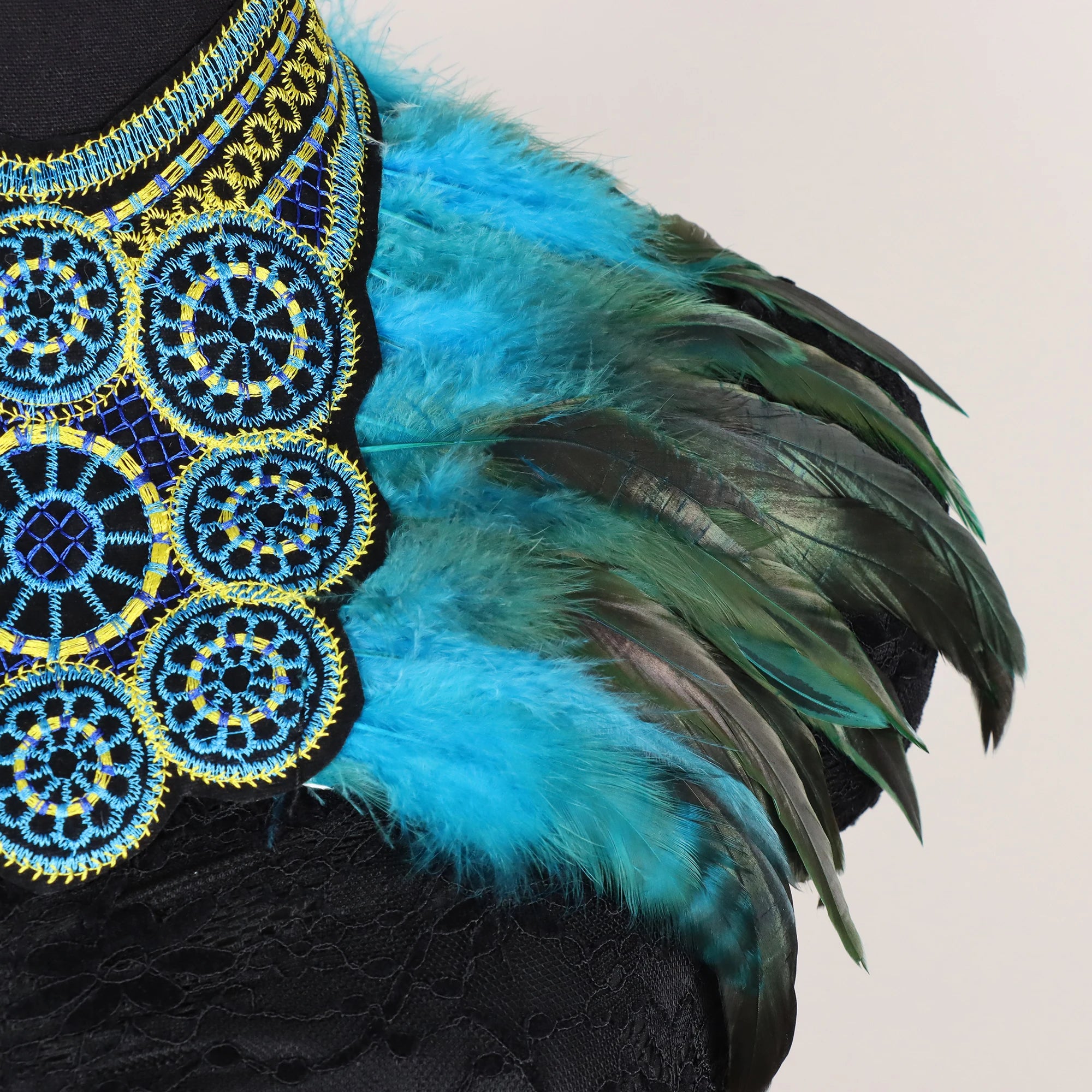 Men's Feather Embroidered Shawl - Festigal