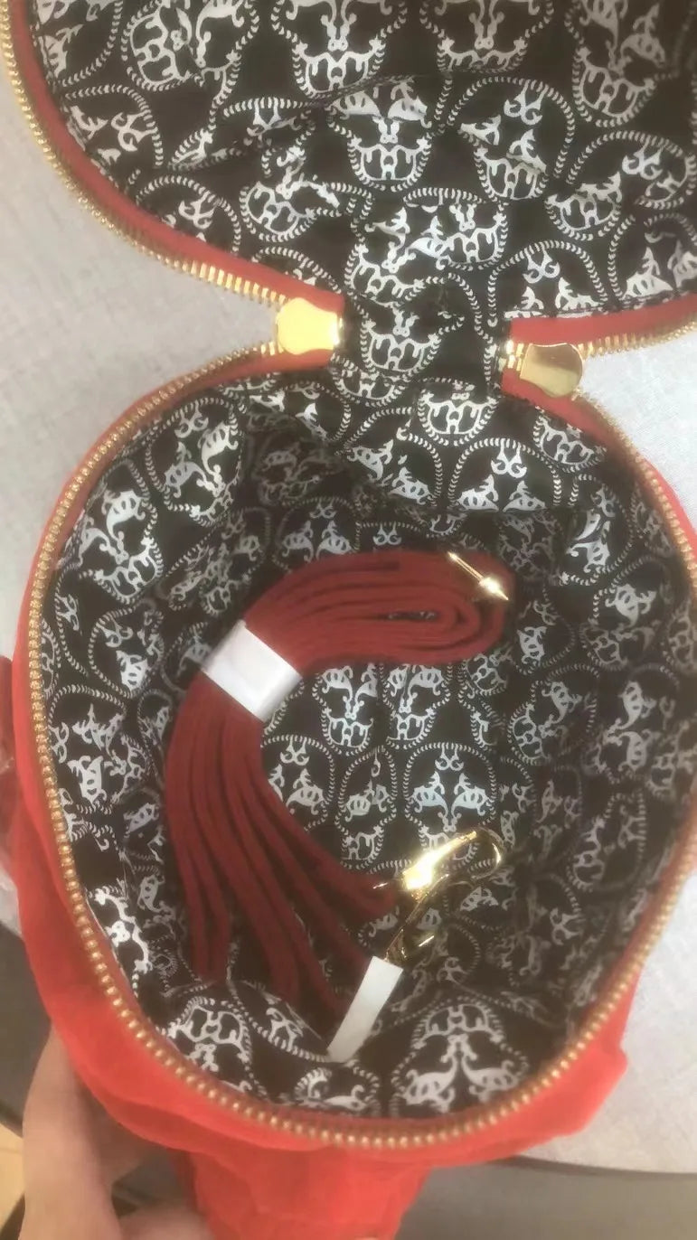 3D Velvet Skull Crossbody Bag