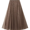 Sequin Mesh Midi Skirt - Festigal