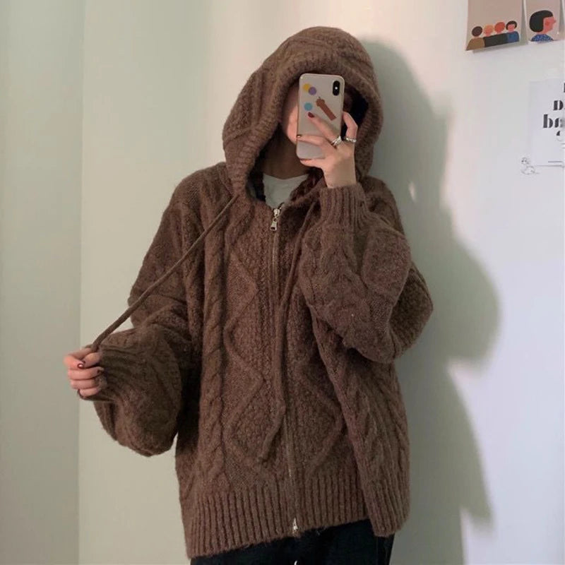 Cable Knit Chunky Oversized Cardigan - Festigal