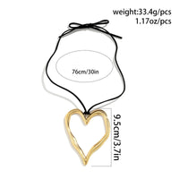 Extra Large Hollowed Heart Pendant Necklace
