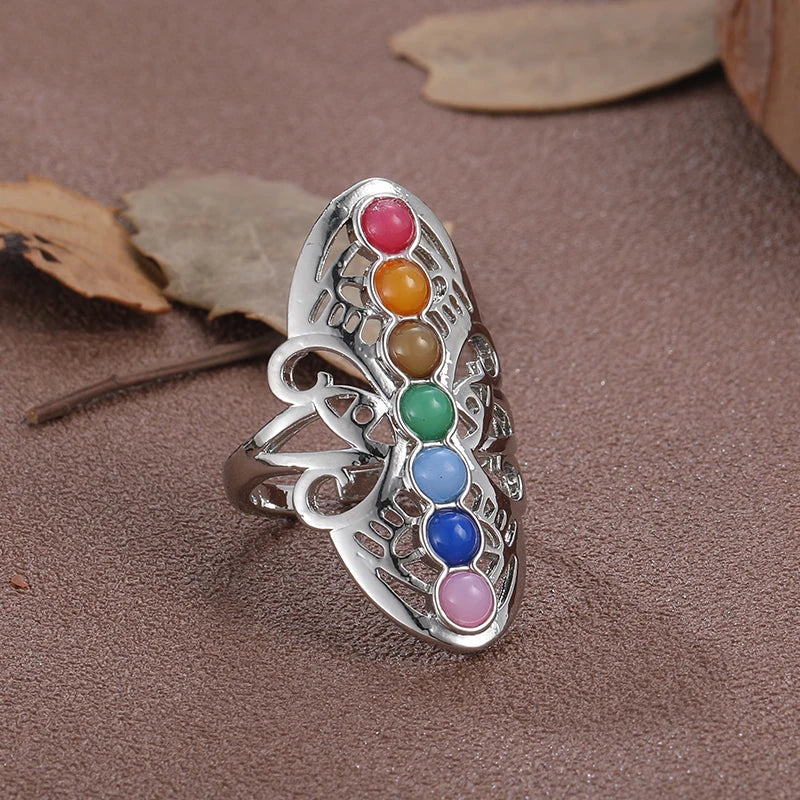7 Chakra Stones Reiki Ring - Festigal