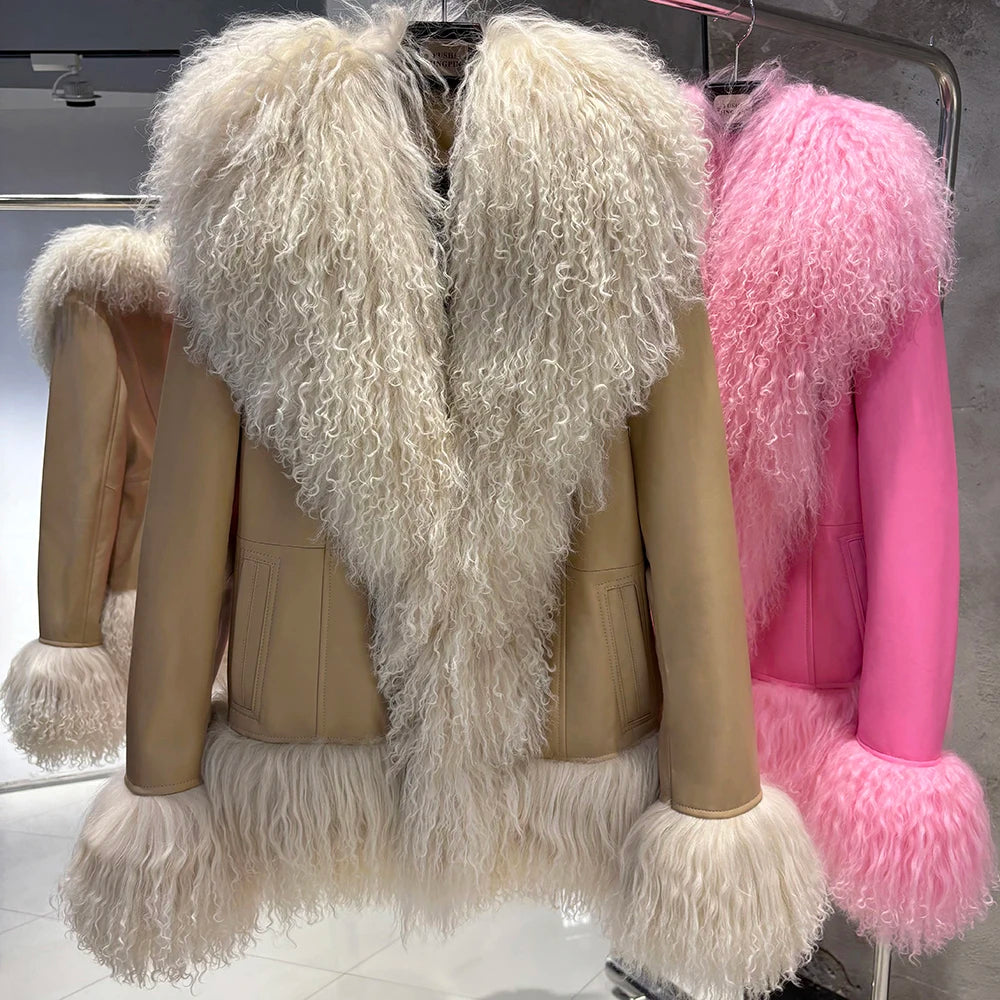 Suede Mongolian Fur Jacket