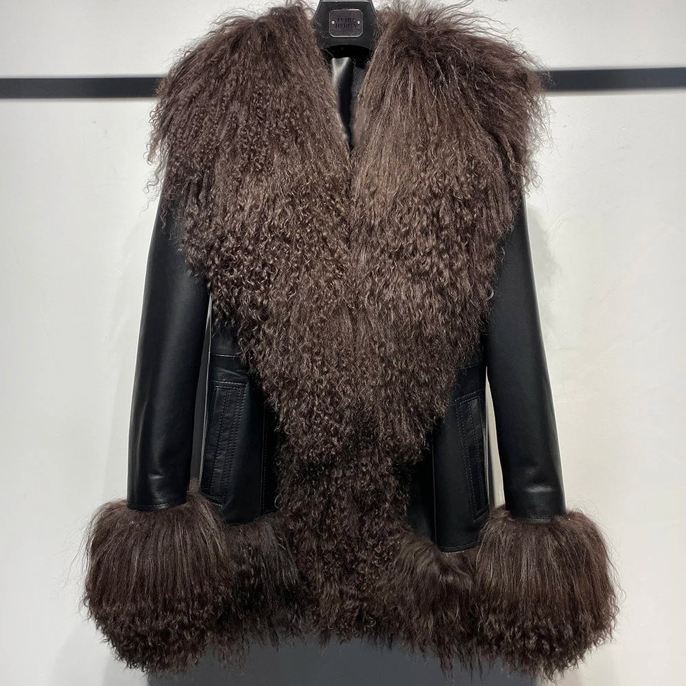 Suede Mongolian Fur Jacket