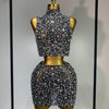 Rhinestone Tank Top & Mini Skirt Set